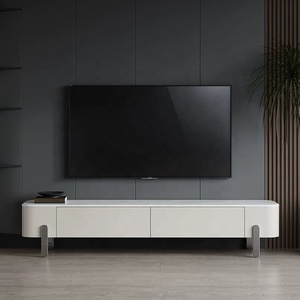 Mueble <span class=keywords><strong>de</strong></span> <span class=keywords><strong>TV</strong></span> Zayshine Moderno y Sencillo <span class=keywords><strong>de</strong></span> Lujo con Marco <span class=keywords><strong>de</strong></span> Madera Maciza Blanca, Encimera <span class=keywords><strong>de</strong></span> Granito, Patas <span class=keywords><strong>de</strong></span> Metal, Mueble <span class=keywords><strong>de</strong></span> Almacenamiento para Apartamento - Product Image 2