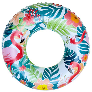 Thickened Flamingo Swimming Ring Round <b>Inflatable</b> <b>Float</b> For Children Adults Pool Water Park Unisex PVC 0.18mm - Product Image 5