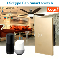 Interrupteur intelligent Wi-Fi pour ventilateur et éclairage, compatible Tuya, commande vocale Alexa, contrôle par application, matériau PC ignifuge, AC100-240V, utilisation intérieure
