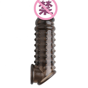 Anneau pénien en caoutchouc souple noir granulé avec gaine extensible en forme de griffe de loup pour le plaisir sexuel - Product Image 4