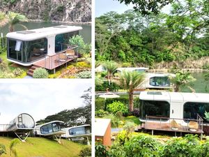 Entretenimiento al aire libre y evento Hospitalidad Barra móvil en diseño de cápsula espacial Casas de contenedores únicas Producto - Product Image 5