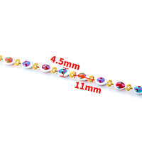 Cadena de eslabones de acero inoxidable con baño de oro PVD de 18K al por mayor, cadena de cable con esmalte de pez para pulseras, collares y accesorios de joyería.