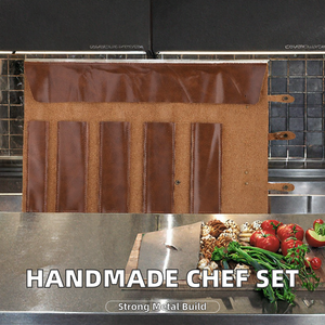Ensemble de couteaux de chef FINDKING en acier carbone faits à la main, couteau japonais de boucher, 5 pièces FKCSAW-5pcs, sac à couteaux en cuir de haute qualité - Product Image 2