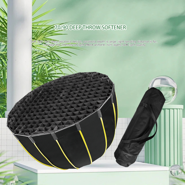 90cm Parabolic Softbox Professional Quick Set-up Deep Softbox With Grid and Bowen Mount for Studio Led Light
