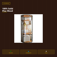 Miaozan Luxe Moderne Villa Nuageuse Panoramique Intérieure Grand Lit pour Chat Armoire pour Chat Universelle Quatre Saisons Maison pour Chat en Bois Massif