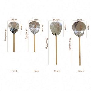 Factory Custom Stainless Steel 7 8 9 Inch Perforated Pizza Spatula With Long Wooden Handle Pizza Peel Shovel Pizza Tools - Product Image 6