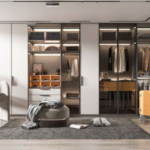 SANTOPOVA 2024 Armario Vestidor Moderno Personalizado de Diseño Abierto, Funcional y de Alta Gama con Acabado en Madera y Isla - Product Image 1