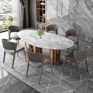 Juego de mesa de comedor de 4 sillas de lujo moderno de acero inoxidable con mechones de cuero en beige y blanco para hoteles, escuelas o parques - Product Image 1