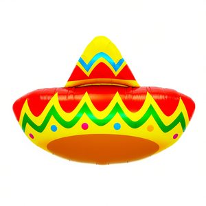 Globo de aluminio con diseño de sombrero mexicano para fiestas, 44.5X68 cm, decoración para graduaciones y fiestas infantiles - Product Image 1