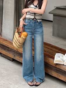 Nouveau Jean Ample Vintage à Jambes Larges pour <span class=keywords><strong>Femme</strong></span> 2026, Séchage Rapide, Longueur Entière, Coupe Courte, pour Femmes Petites BJA562 - Product Image 3