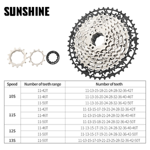 Piñón Libre de Acero Ultraligero SUNSHINE para Bicicleta de Montaña, 10/11/12 Velocidades, 42T/46T/50T Dientes, Cambio de Marchas Grande - Product Image 5