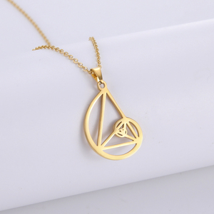 Collar con Colgante de Geometría de la Espiral de <span class=keywords><strong>Fibonacci</strong></span>, Círculo, Triángulo, Proporción Áurea, Acero Inoxidable, Gargantilla para Mujer, Joyería - Product Image 5