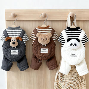 Grosir tebal hangat nyaman hewan peliharaan empat kaki pakaian kartun lucu musim dingin pakaian anjing Jumpsuit - Product Image 1