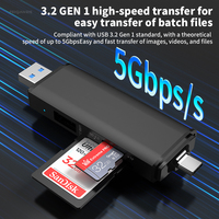 Lector de tarjetas de memoria 3 en 1 tipo C adaptador OTG USB3.2 Gen 1 transmisión de alta velocidad Tf/lector de tarjetas SD escritor