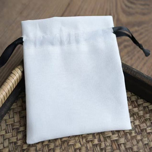 Bolsa de algodón con cordón 15x20, suave, para pendientes pequeños, con doble cordón, de lona reciclada, personalizada, de tela, grande, delgada, para joyería de marca - Product Image 5