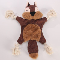 Jouets pour chiens en peluche à saveur de poulet, écologiques, imperméables, en gros d'usine, mignons, en stock, modèle LC 0001, écureuil, renard