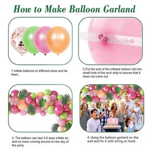 Kit de décoration pour fête d'anniversaire, mariage, festival hawaïen, événement estival, <span class=keywords><strong>avec</strong></span> ballons, arche de ballons et guirlande - Product Image 3