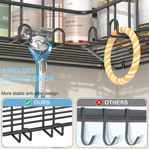 Stainless Steel Kitchen Iron Corner <strong>Shower</strong> Rack Standard Low Price Bathroom Hanging Corner <strong>Storage</strong> <strong>Shower</strong> Rack No Drilling - Product Image 4