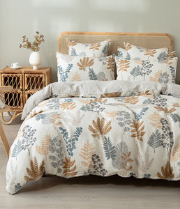 Ensemble de draps de lit en tissu 100% coton de luxe, taille King Queen, doux, respirant, qualité hôtelière, avec taies d'oreiller pour la maison - Product Image 5