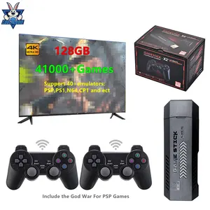 CoolRabbie X2 + Game Stick 4K GD10 X2 Plus Console de jeu vidéo rétro HD 128 Go 41000 + Mini Console de jeu classique pour PSP/N64/PS1