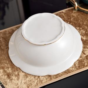 Gold Rim Porcelain Deep Plate Eco-Friendly Plant Pattern Vintage Gift Box Sets for Home Use and Gifts - Product Image 4