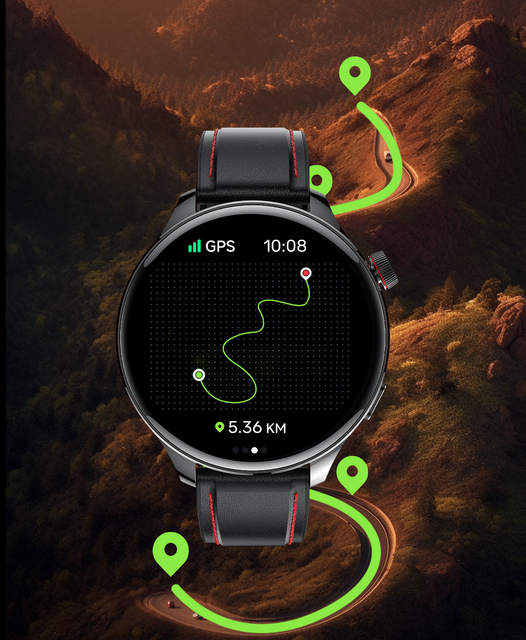 Outdoor Smart Watch AMOLED Display Compass Altitude IP68 Waterproof GPS Fitness Tracker