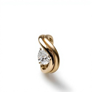 Lurba Jewels – Ensemble de mariage de luxe en moissanite taille poire 1 carat, bague de fiançailles en or jaune massif 14 carats avec sertissage à griffes pour femme - Product Image 2