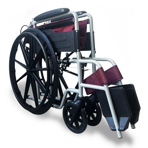 KSM-203 Lightweight 24-Inch Wheelchair <b>Portable</b> Manual Folding Wheelchairs with Handbrakes Easy Transport for Hospital Use - Product Image 3