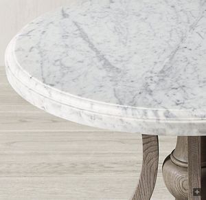 RH American Style Retro <strong>Oak</strong> Marble Round Dining <strong>Table</strong> French Style Carved 8-Person <strong>Small</strong> Apartment Chair Set - Product Image 6