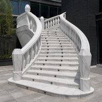 Escalier en marbre, balustrade en pierre sur mesure, sculpture artisanale, décoration d'escalier de villa, balcon, directement de l'usine