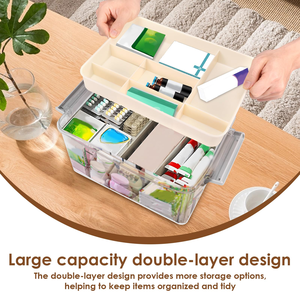 Multi-layer Rectangle Medicine <b>Box</b> Home Use Large-Capacity Portable Transparent PET Sealed Divided Storage <b>Box</b> - Product Image 6