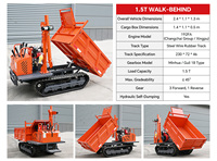 Camions chenillés de chantier et d'exploitation minière, 1,5, 3, 5 tonnes, avec benne de 1,5 mètre cube, de fabrication chinoise, pour le Pakistan, à levage moyen, à vendre, grue, petit dumper