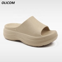 Sandales compensées OLICOM personnalisées avec logo pour femme, en EVA, légères, mignonnes, à enfiler, pour le quotidien, la marche en extérieur, pantoufles souples