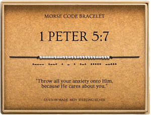 Pulseras <span class=keywords><strong>de</strong></span> Cuentas con Código Morse <span class=keywords><strong>de</strong></span> Loved Creations <span class=keywords><strong>para</strong></span> <span class=keywords><strong>Mujer</strong></span>, 1 PETER 5:7, Versículo Bíblico Cristiano, Escritura Inspiradora, Regalo Religioso <span class=keywords><strong>de</strong></span> Fe - Product Image 3