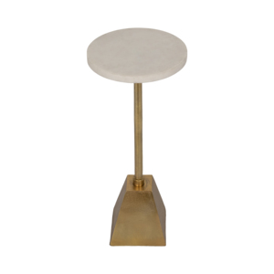 Tavolino Rotondo Piccolo con Piano in Marmo, Tavolino Moderno in Metallo per Soggiorno, Camera da Letto, Ingresso - Product Image 3