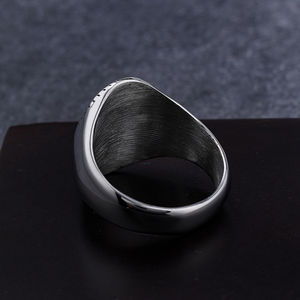 RTS all'ingrosso gioielli religiosi cristiani anello gesù placcato oro croce crocifica anello con sigillo ovale geometrico in acciaio inossidabile - Product Image 4