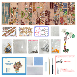 Château musical LED en bois pour maison de poupée miniature, jouet DIY, <span class=keywords><strong>puzzle</strong></span> 3D découpé au laser - Product Image 5
