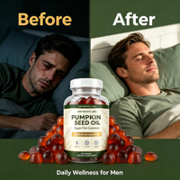 Gummies véganes à l'huile de graines de citrouille sans sucre, à la pectine, 4000 mg par portion, à base de plantes naturelles, 60 unités, vente chaude, OEM disponible