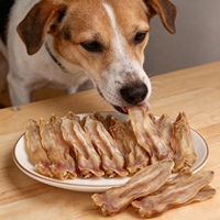 Friandises pour chats et chiens en vrac, naturelles, sèches, pour l'élimination des poils, en forme d'oreille de lapin, riches en protéines, fabriquées en usine, vente en gros, OEM