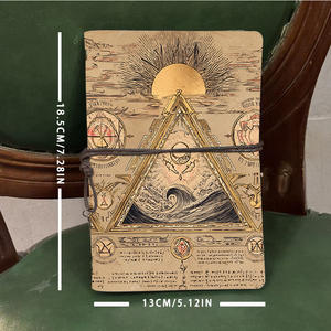 Hermoso cuaderno Premium Present Perfecto para astrónomos Notas de ciencia con símbolos de onda de pirámide solar impresos en la C - Product Image 4