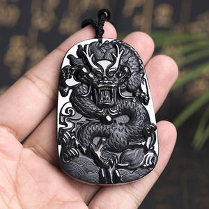 Pendentif Longpai en jadéite noire naturelle authentique, pendentif pour homme, vente en gros de jade, cadeau avec certificat d'évaluation C241 - Product Image 4