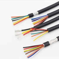 Kabel Multi Inti dengan Selubung Kabel Listrik 24 AWG 22 AWG 20 AWG RVV 2 3 4 5 6 7 8 Inti Konduktor Kawat Tembaga Listrik Hitam