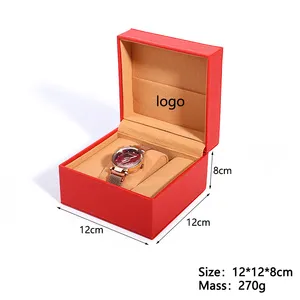 Toptan özel Logo Pu deri Flip saatler ambalaj kutusu saatler hediye saklama kutusu