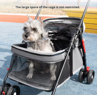 Poussette pliable légère pour chien, poussettes pour animaux de compagnie, poussette pour chien d'extérieur avec matériaux Oxford ABS