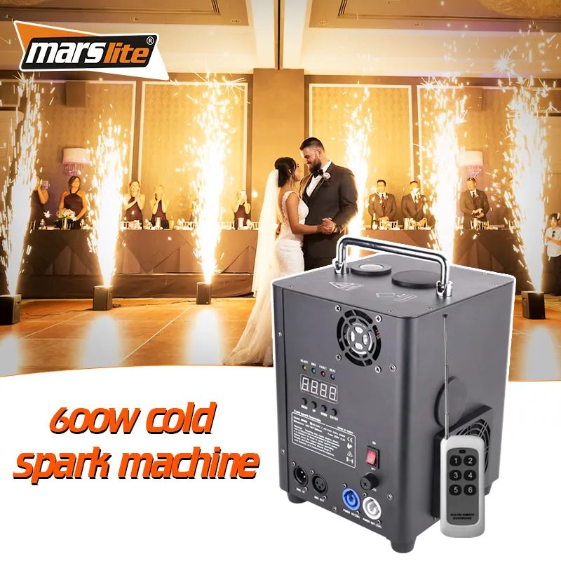 Macchina a scintilla fredda 600w macchina per fuochi d'artificio per feste di matrimonio con telecomando Wireless Smart DMX Control Stage Equipment