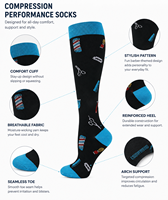 Chaussettes de compression style infirmière pour femmes, bas de compression pour la course à pied, l'athlétisme et les soins infirmiers
