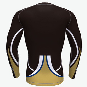 MMA Breathable Rash Guard <b>Surf</b> Shirt with Padded Shorts Sleeves - Product Image 2