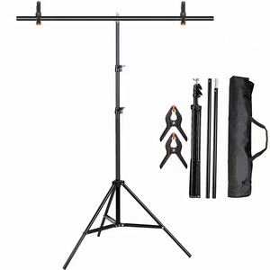 2*2m Camera Studio Photo T-Shape Photography <strong>Background</strong> Support Backdrop Stand Holder Crossbar Kit with Clamps - Product Image 1