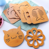 Table à manger accessoires de cuisine décoration maison dessin animé creux Design Animal sous-verres en bois bol napperons sous-verres pour boisson