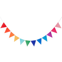Guirlande de fanions triangulaires multicolores écologiques et biodégradables en papier cartonné pour événements et festivals